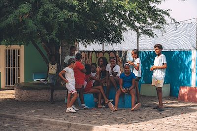 Rencontre entre les enfants du groupe et des enfants du Cap Vert