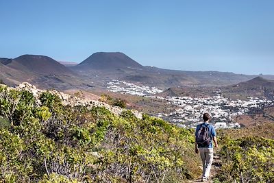 Randonneur près de Haria - Lanzarote - Iles Canaries - Espagne