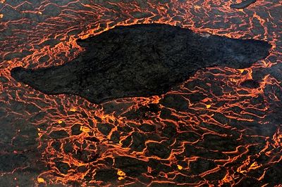 Eruption, coulé de lave - Islande