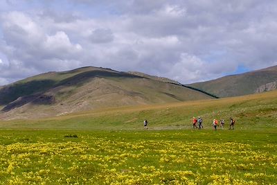Randonneurs dans l'Arkhangay - Mongolie