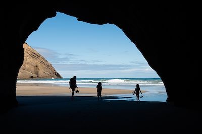 Famille à la plage - Nouvelle-Zélande