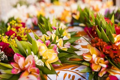 Stand de fleurs sur le marché de papetee 