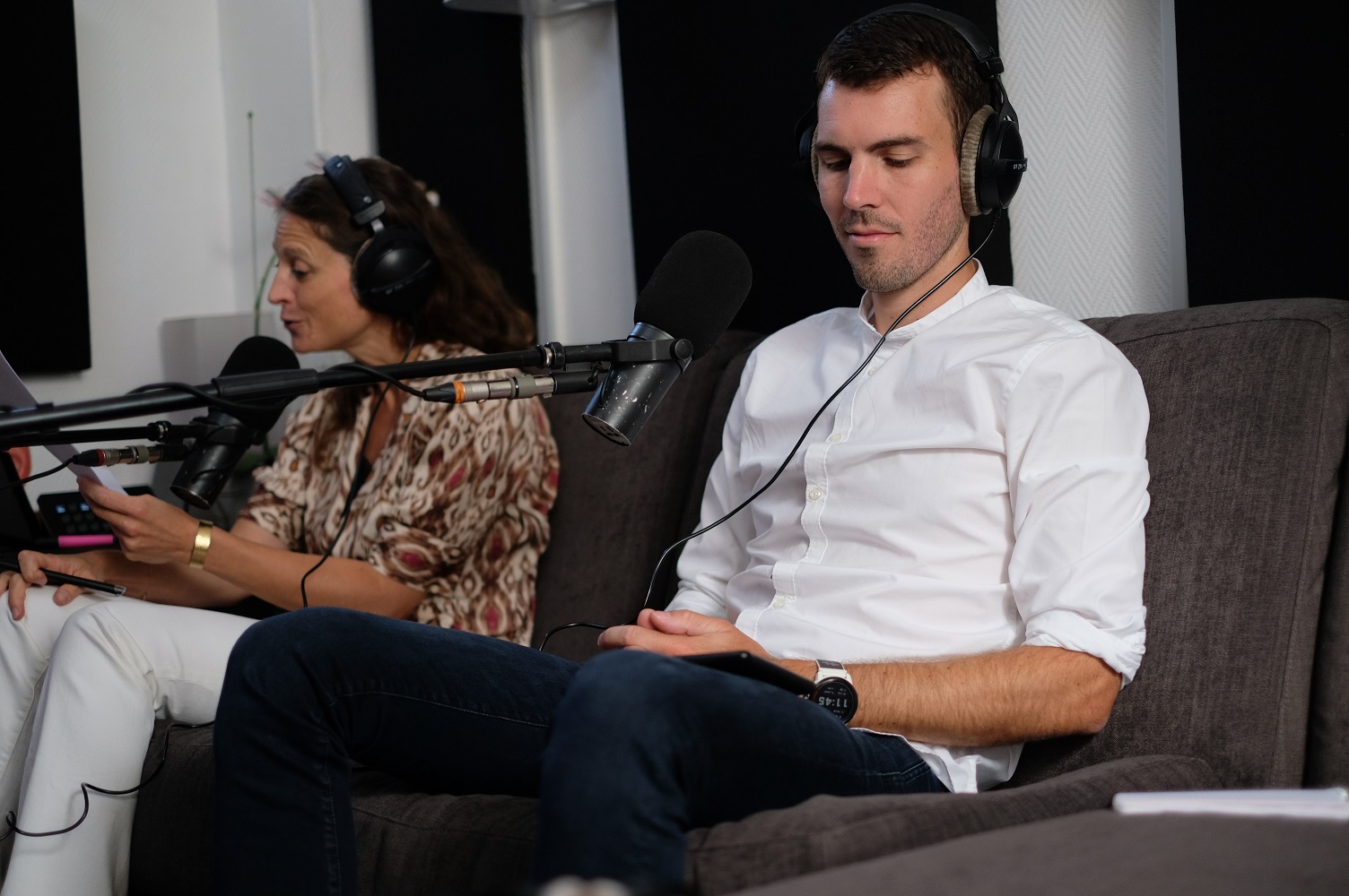Enregistrement du podcast "Dehors la nuit" &copy; Studio W
